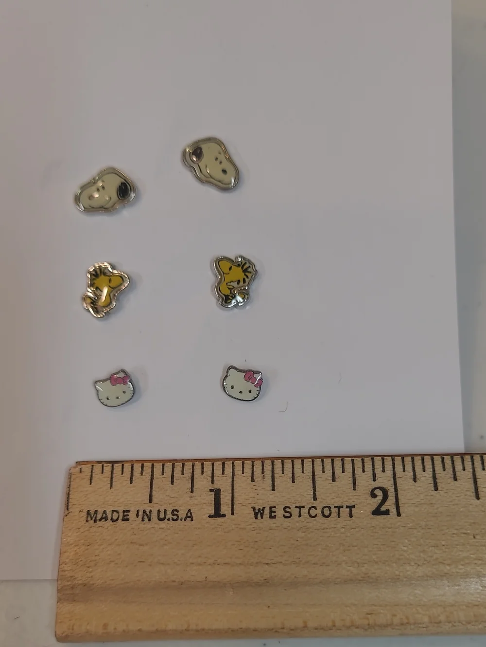 Snoopy, Woodstock, and Hello Kitty Characters - 3 Post Earring Set